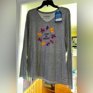 Long sleeve T-Shirt, Size-XL                        “Life is Good”